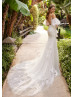 Beaded Ivory Lace Tulle Timeless Beautiful Wedding Dress